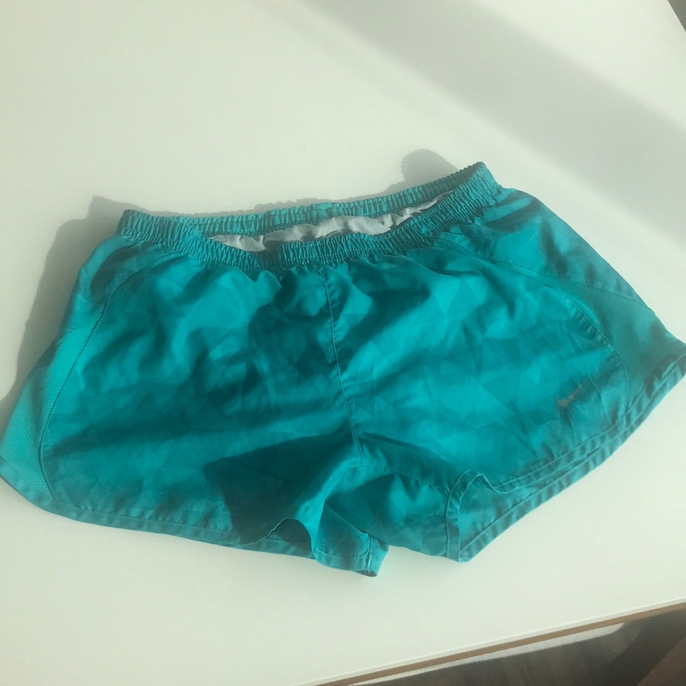 Nike aqua blue running shorts